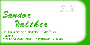 sandor walther business card